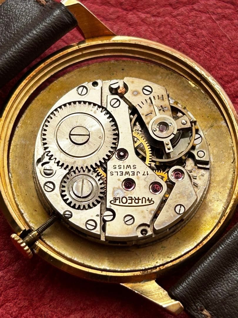 Aureole Mechanical (Manual) Black Dial Wristwatch