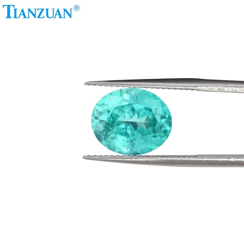Synthetic YAG Oval Shape Neon Paraiba Color with inclusions loose Gemstones