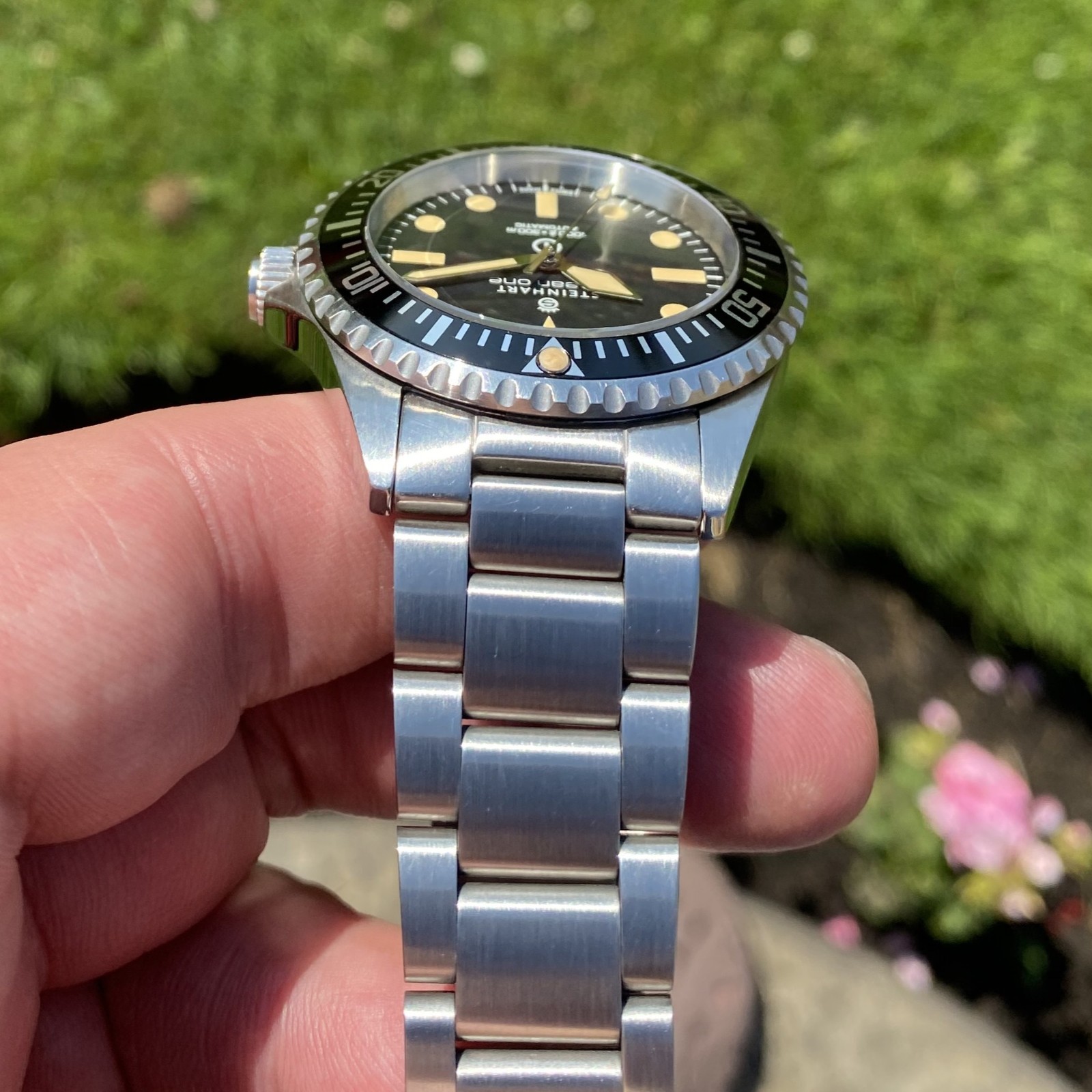 Steinhart Ocean One Vintage Military OVM Black Automatic Diver Watch 42mm