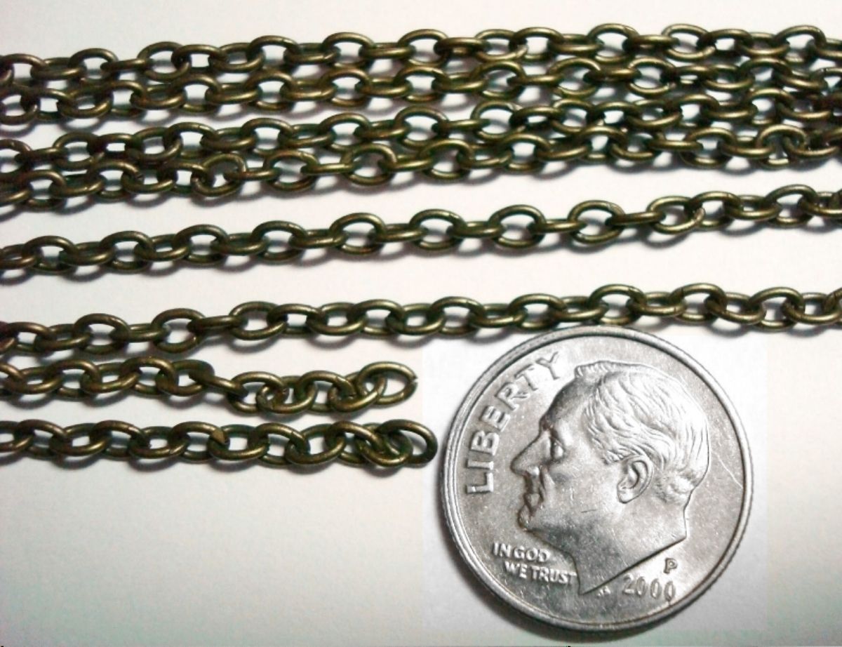 3 ft 3x2mm Antique bronze plated cable link jewelry making beading chain PCH020