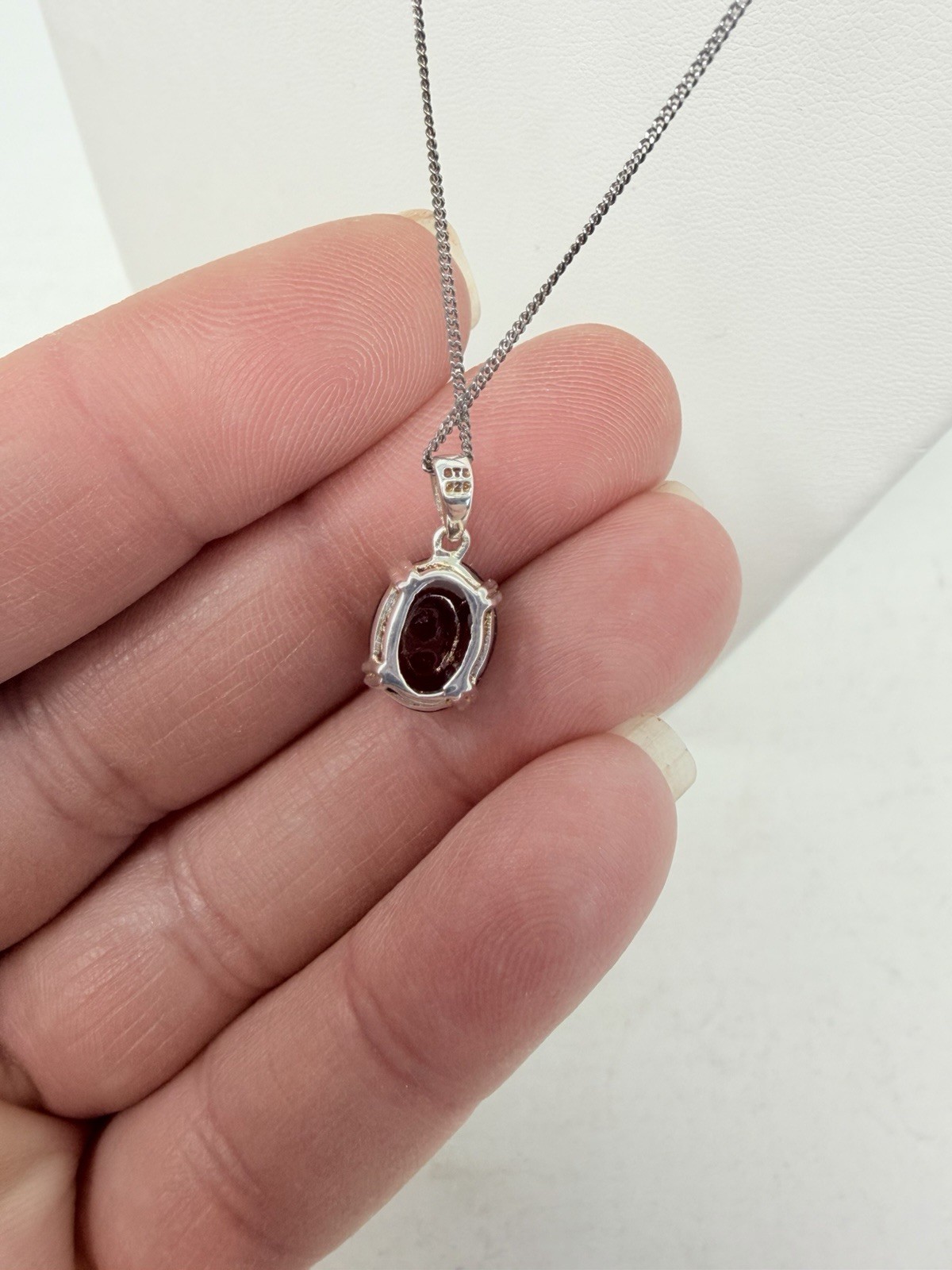 Shop LC Ratnapura Hessonite Garnet Oval Pendant with Chain Sterling Silver 5211