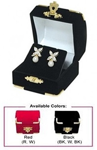 New 1-5-10- 24-48-96-144 pcs Red or Black Velvet Gilt Earring Jewelry Gift Boxes