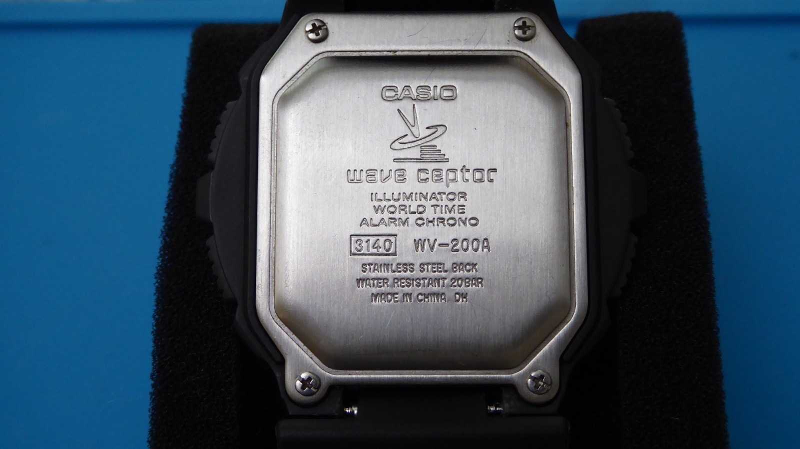Casio WV200A waveceptor atomic watch with black resin strap