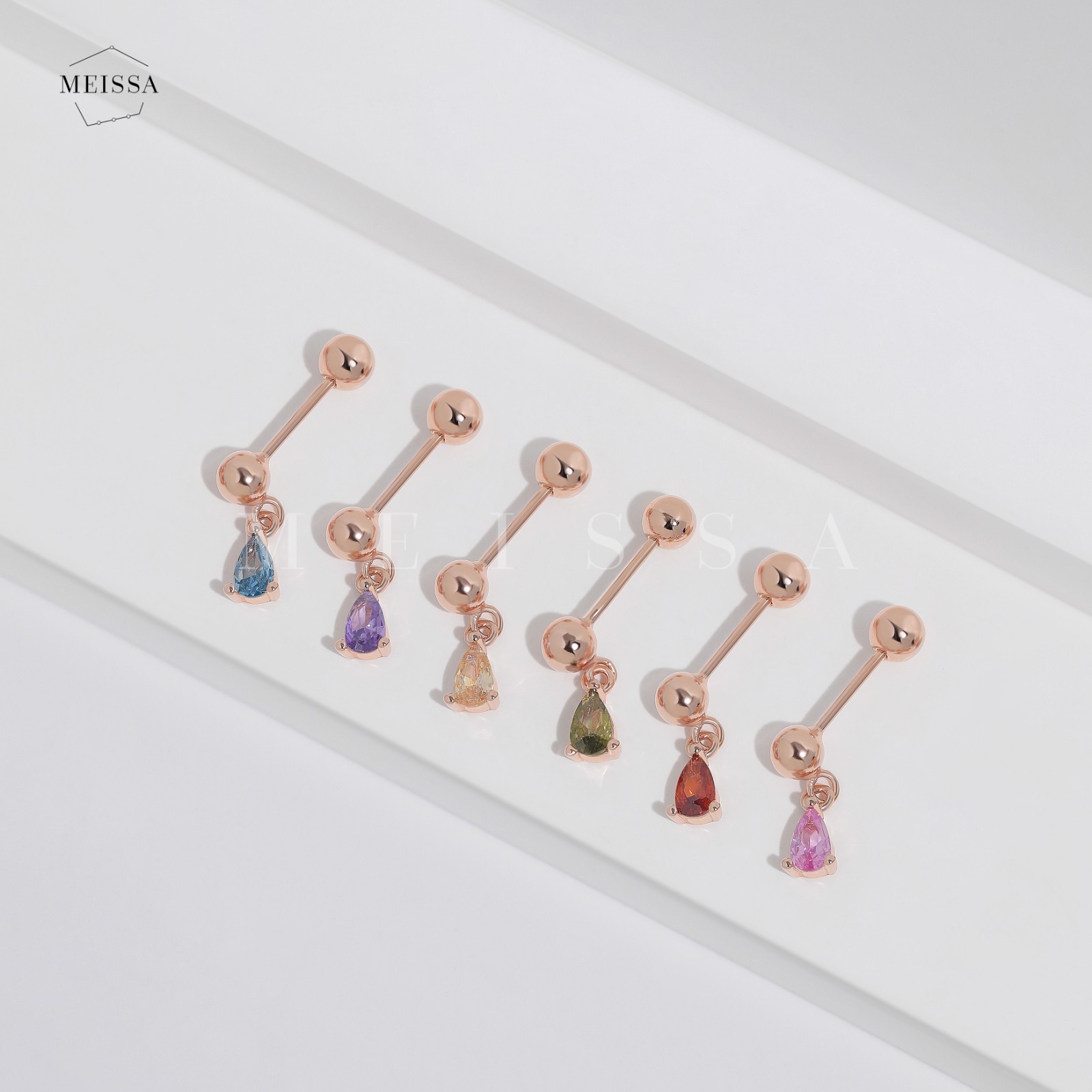 Meissa Birthstone Earrings for Women Girls Baby Screw Back Diamond Earrings Gift