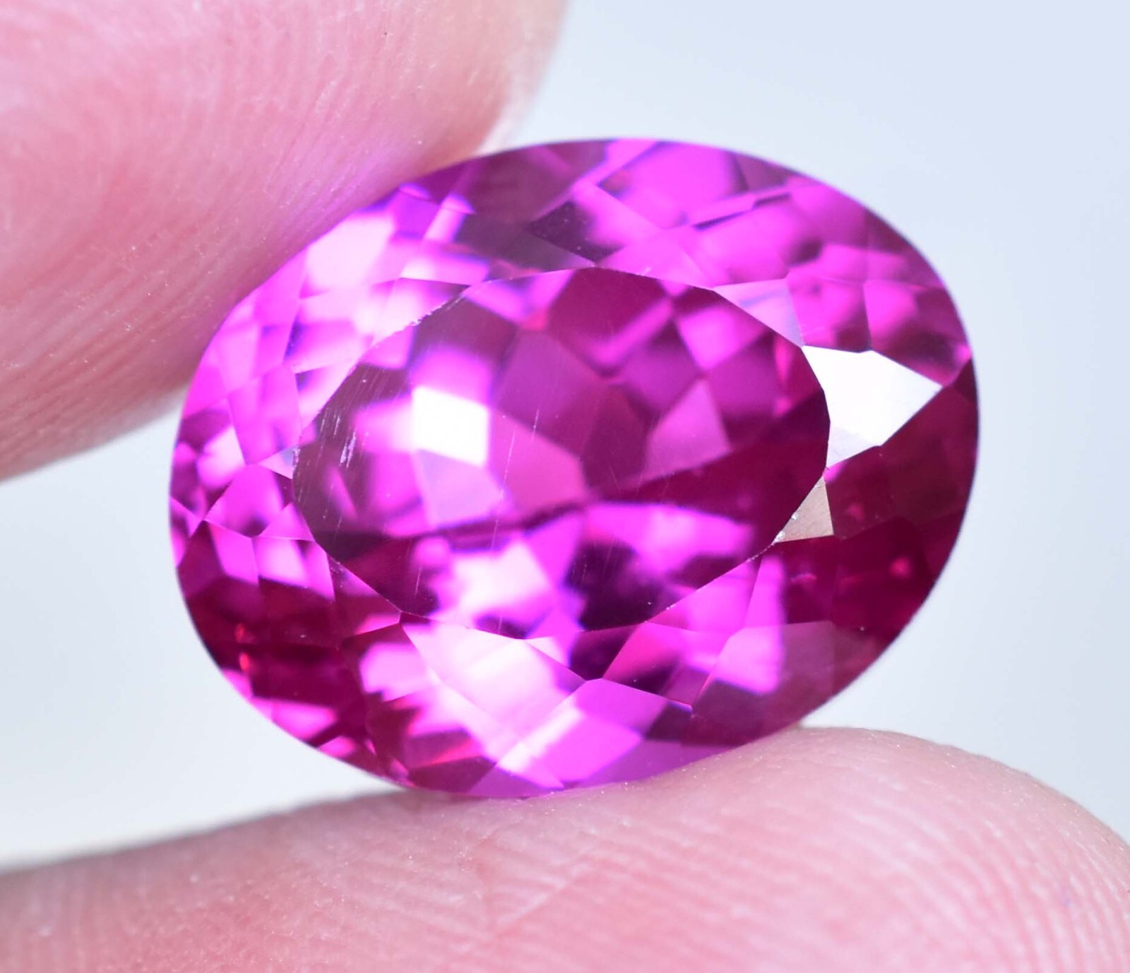 11.70 Ct Natural Rhodolite Garnet Oval Shape Raspberry Certified Loose Gemstone
