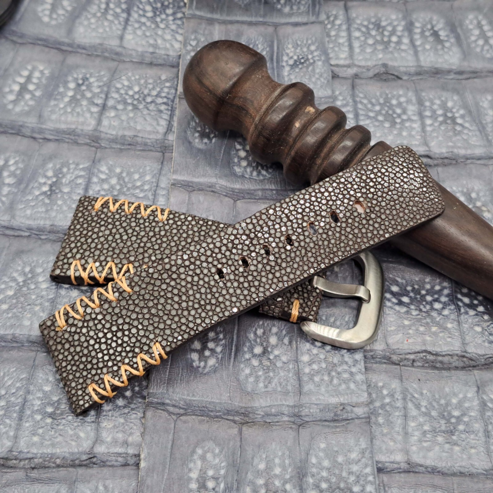 28mm/24mm Stingray Leather Watch Band Bespoke Exotic Leather Minimalist Design