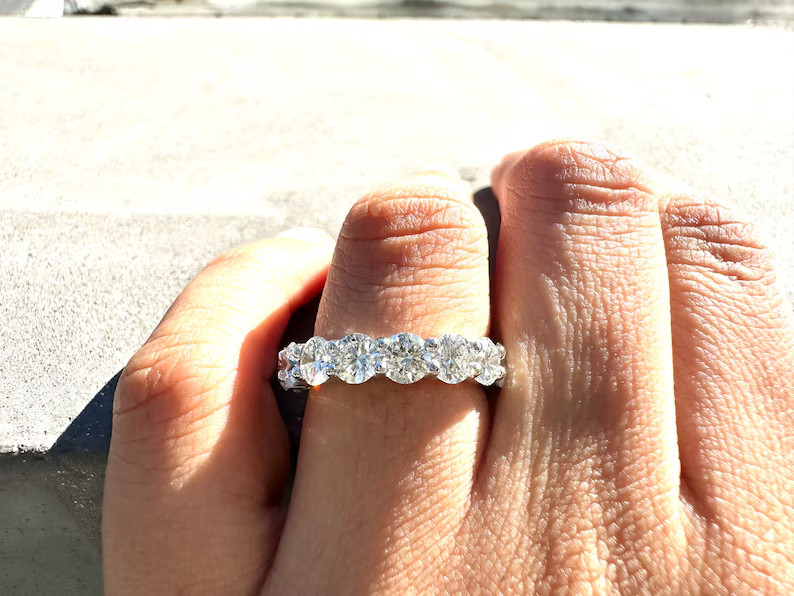 1.20 Ct Lab-Grown Diamond Eternity Wedding Band – 14K White Gold Gift For Her