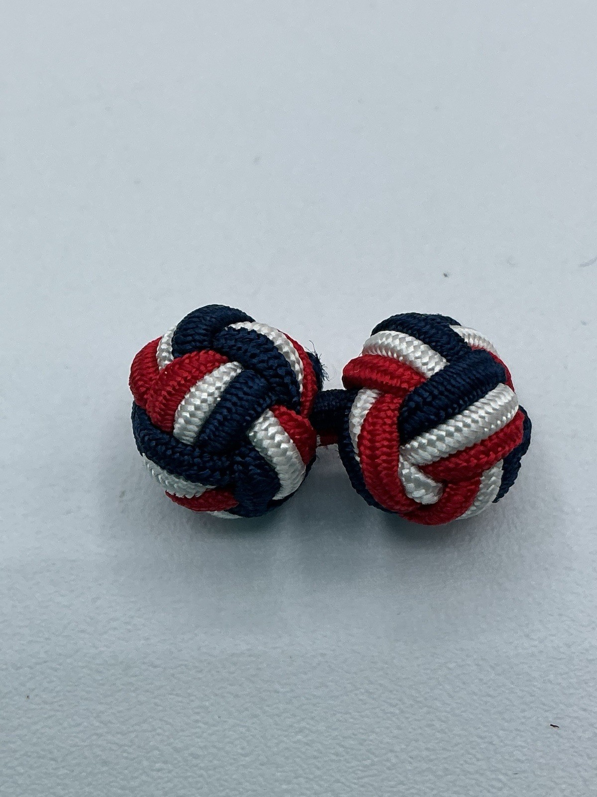 Fabric Silk Knot Shirt Cufflinks Navy Blue Red White Lot of 50 (25 Pairs) Formal
