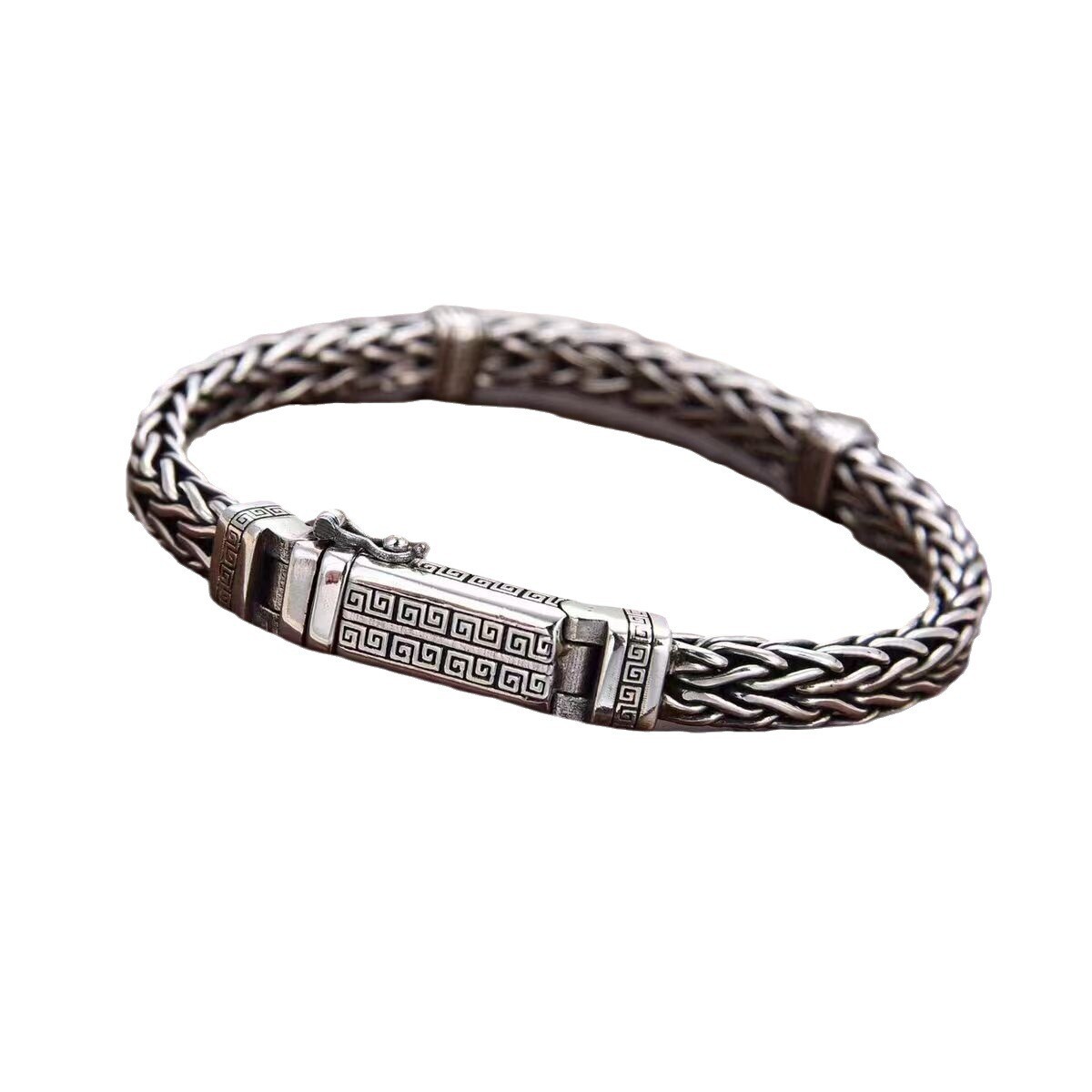 18/20/22cm Silver Plated Bangle Bracelet Chain Popular Vintage Jewelry Mens HOT