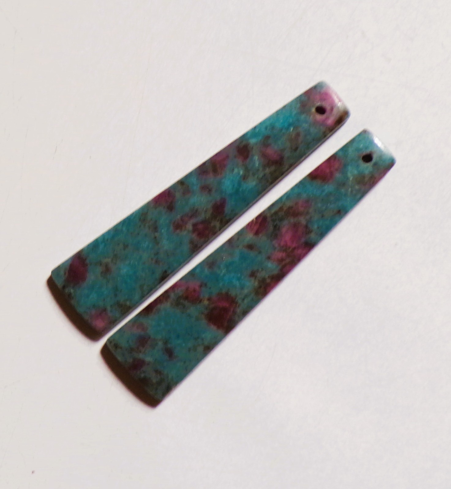 48.85 Cts Natural Kyanite Ruby Drilled Cabochon Match Pair Gemstone 47X11.5MM 44