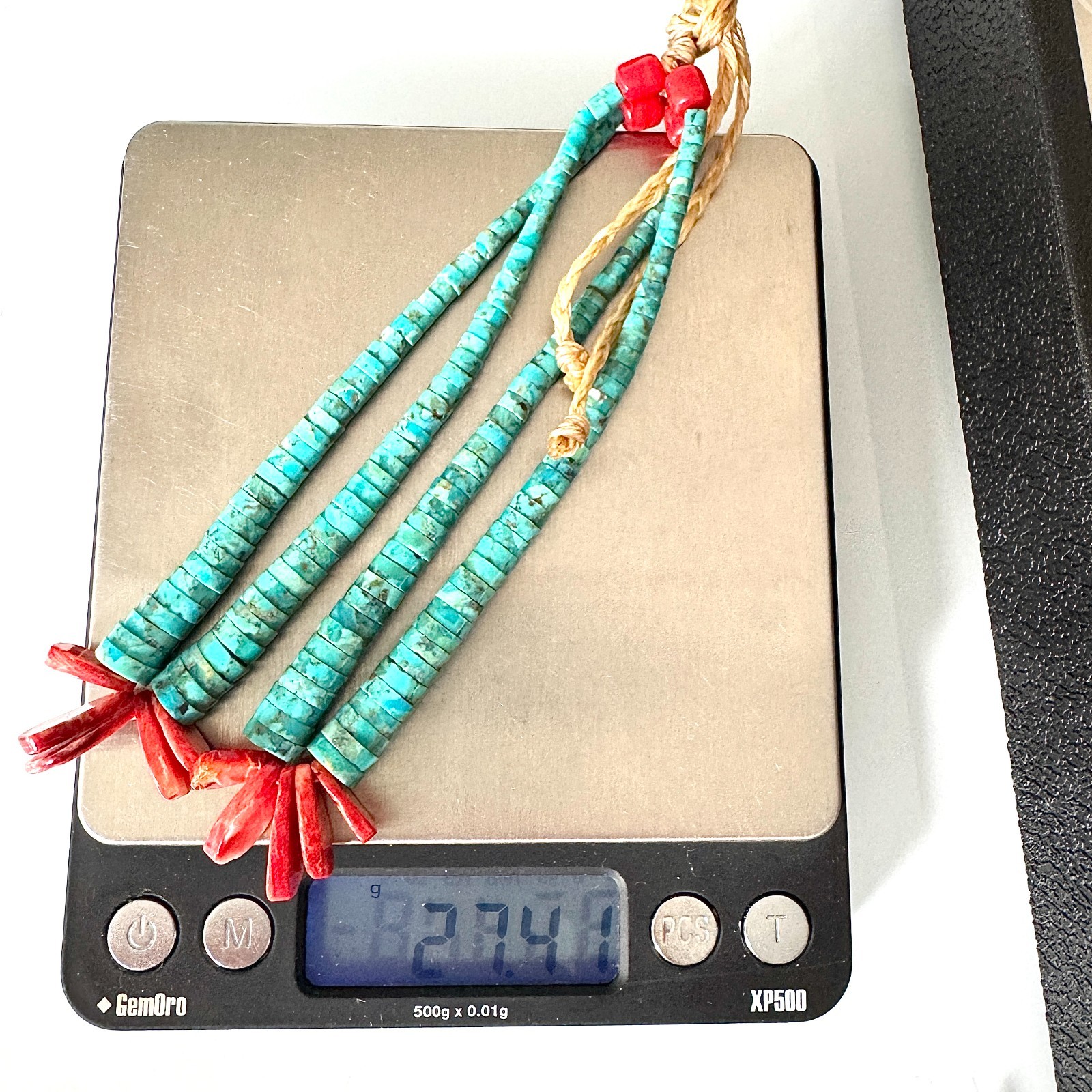VTG Santo Domingo Turquoise Jacla Pendant Earrings 5in Spiny Oyster Tabs