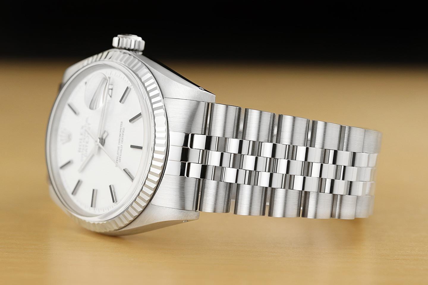 ROLEX MENS DATEJUST WHITE DIAL 18K GOLD STEEL WATCH w/ JUBILEE BRACELET