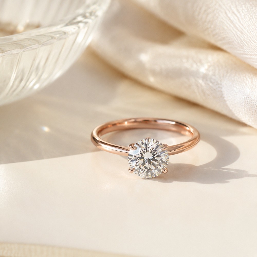 Wedding Ring IGI Certified 10K Solid Gold 1CT Lab Grown Diamond Engagement Ring