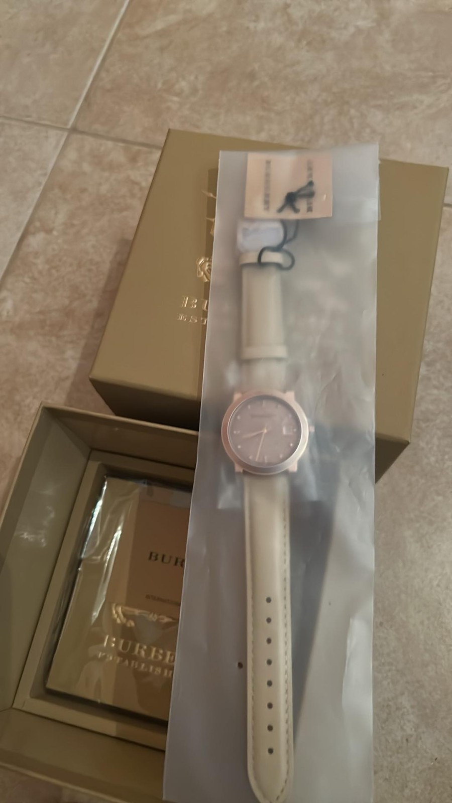 Burberry BU9131 Ladies Watch – Rose Gold – Beige Leather – Brand New – Boxed