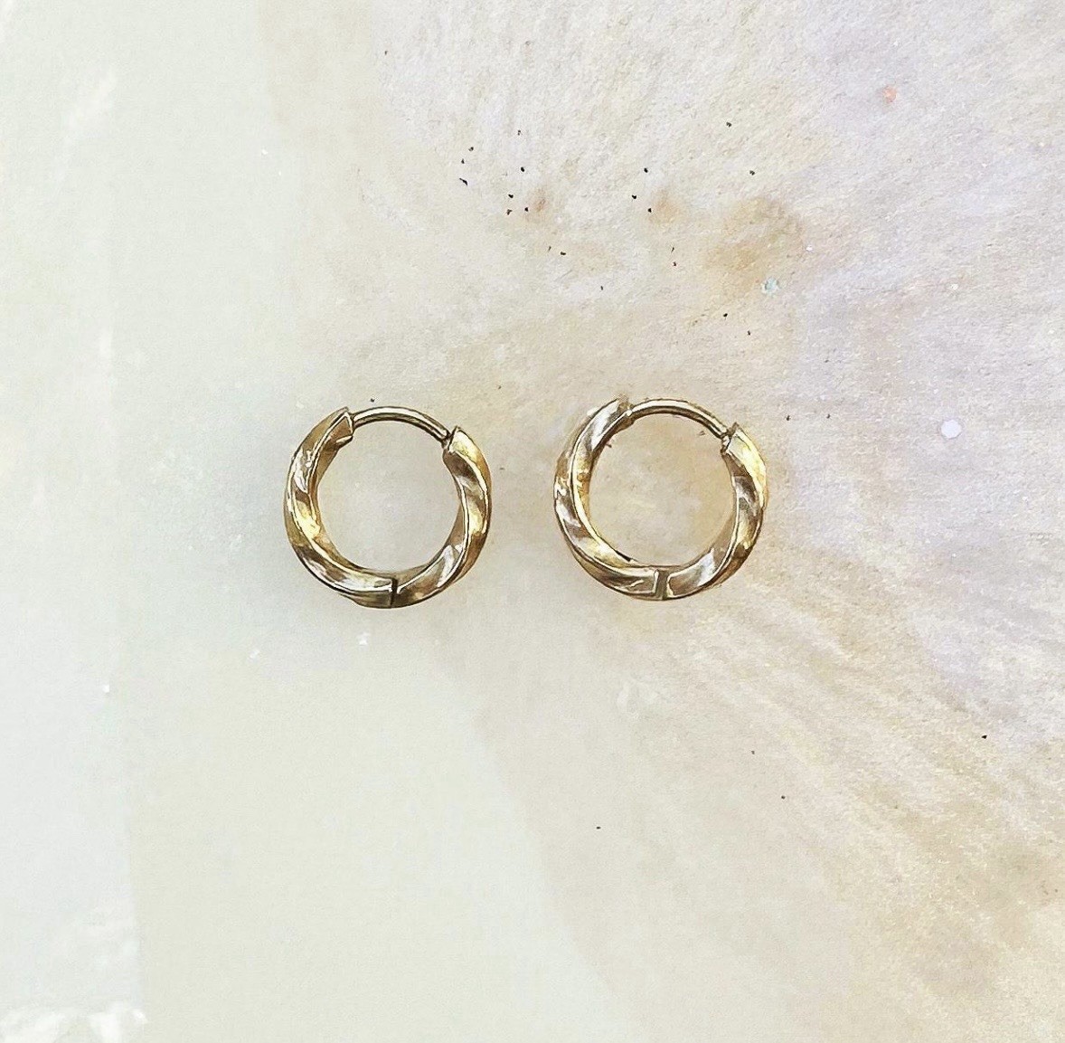 Titanium Braided Huggie Hoop Earrings. Gold, Silver, or Black. (Pair).