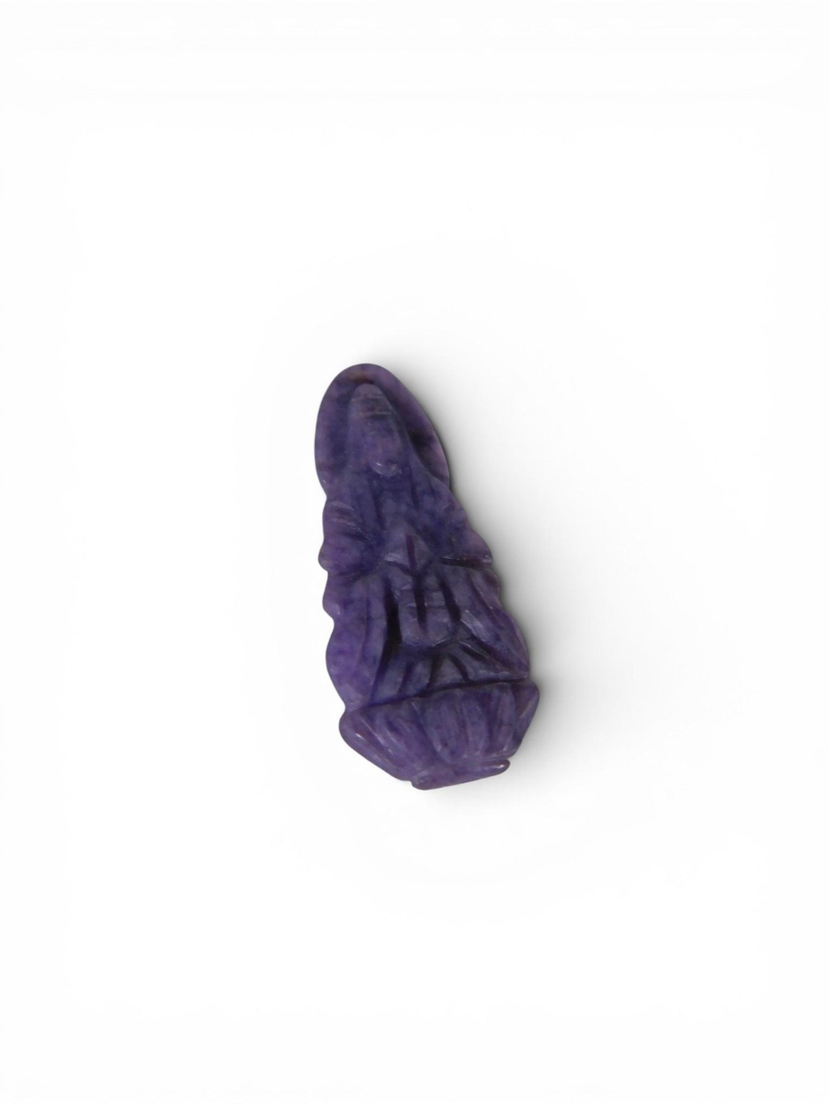 Purple Stone Carved Bead 12mm Irregular Hole 1mm Pendant Jewelry Making 1pc