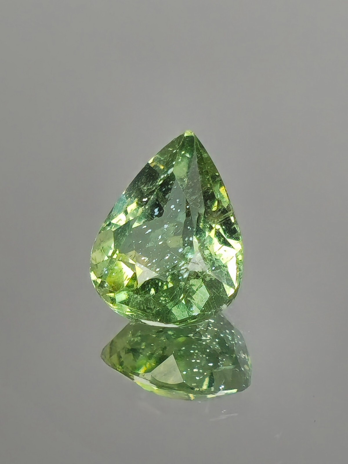 2.35 Carat Apatite Gemstone Unheated Pear Cut Beautiful Cloud Inclushions ✨️
