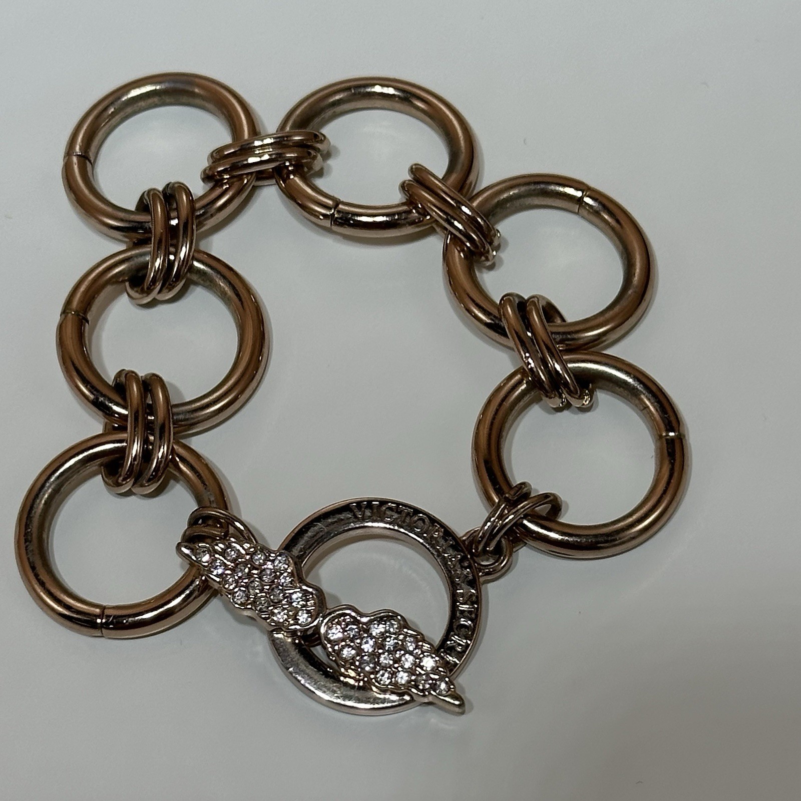 Vintage Victoria’s Secret Bracelet Y2K Angel Wings Rose Gold Tone