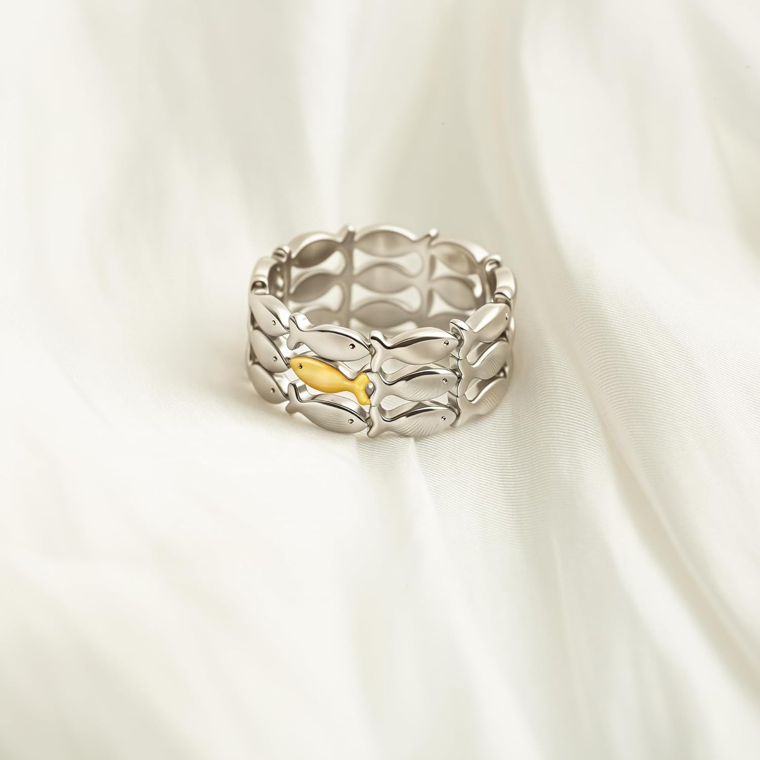 Swim Against the Current Ring Anti-TarnishJust Keep Swimming RingUnique Fis…