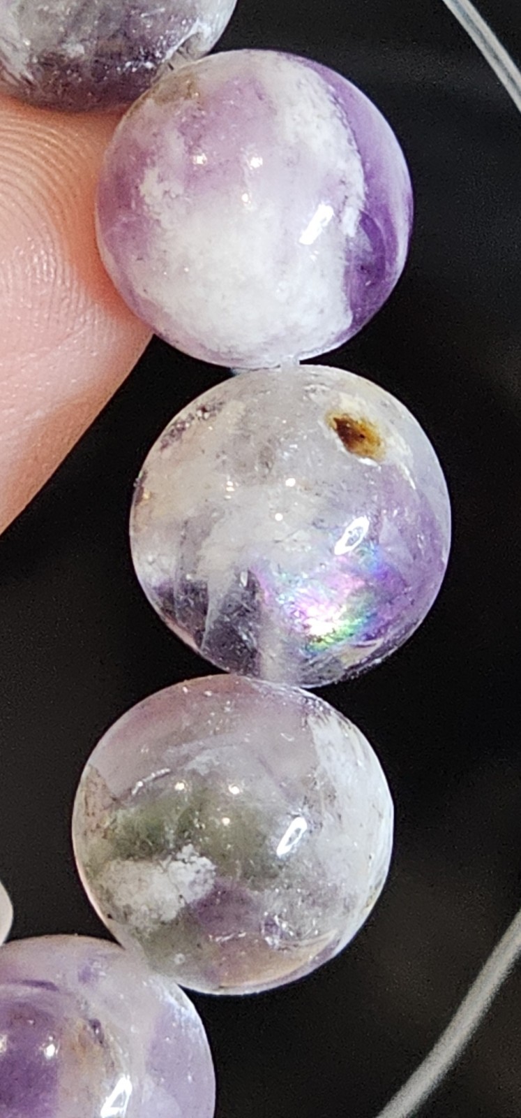 Feather Fluorite Natural Crystal Bracelet 11.8mm