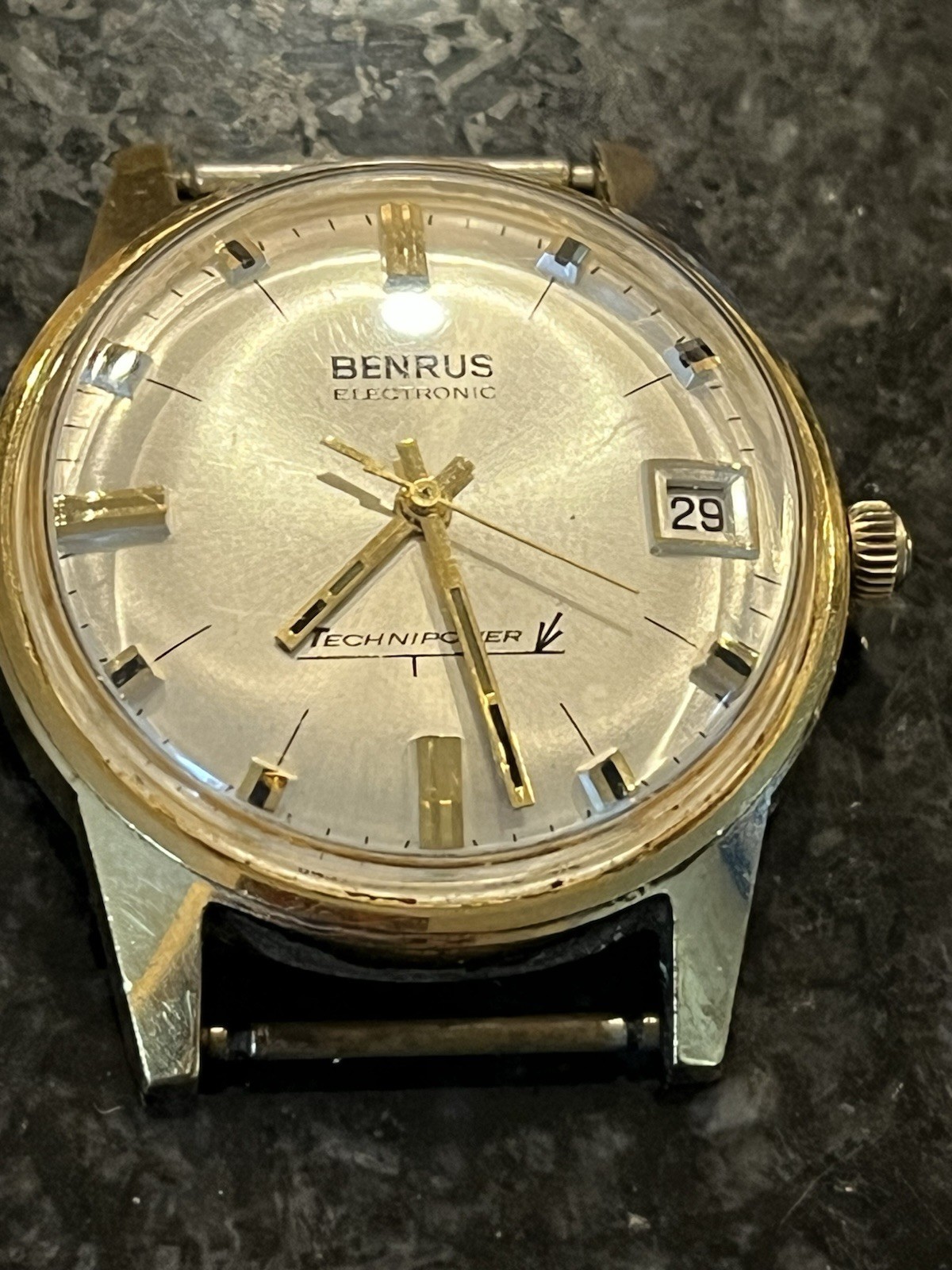 VINTAGE BENRUS ELECTRONIC TECHNIPOWER Series 1345 Men’s Watch Working, No Band
