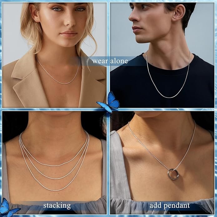 925 Sterling Silver Stamp Shiny Snake Chain Necklace UK Stock Same Day Dispatch