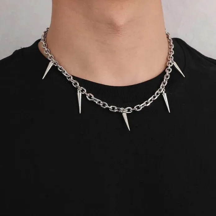 Punk Hip Hop Gothic Metal Rivet Cross Choker Necklace Y2K Trendy Pendant