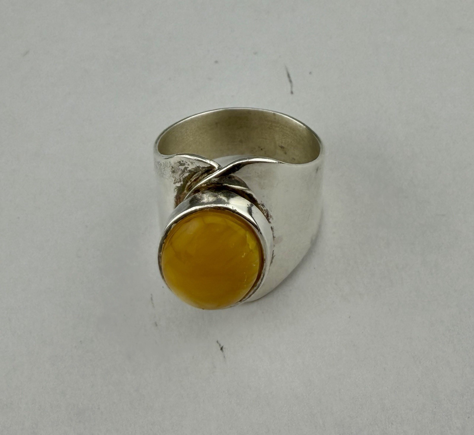 925 Sterling Silver Ring DTR Desert Rose Trading Butterscotch Egg Yolk Amber 7