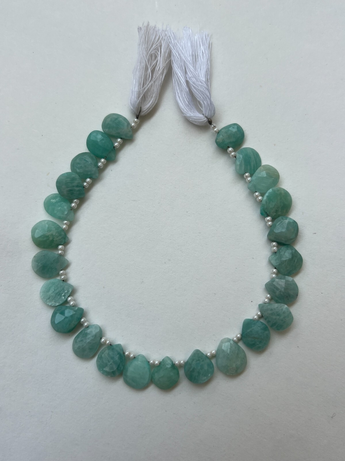 Natural Amazonite Faceted Pear Briolette Beads 1 Strand 8-9mm Teardrop Gemstone