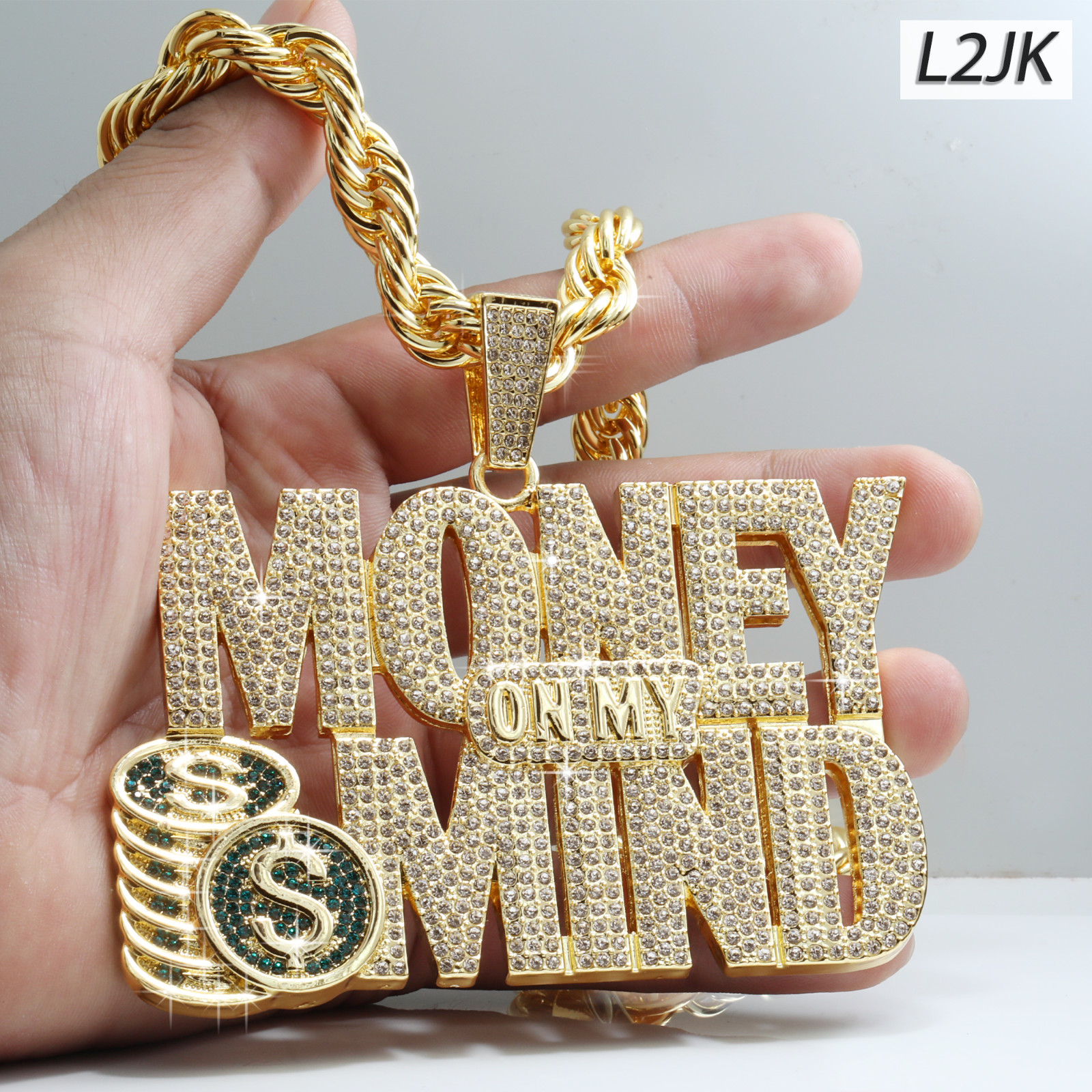14K Rope Chain Necklace 10mm 24″ & 30″ | Huge Money Mind Gold Plated XXL Hip Hop