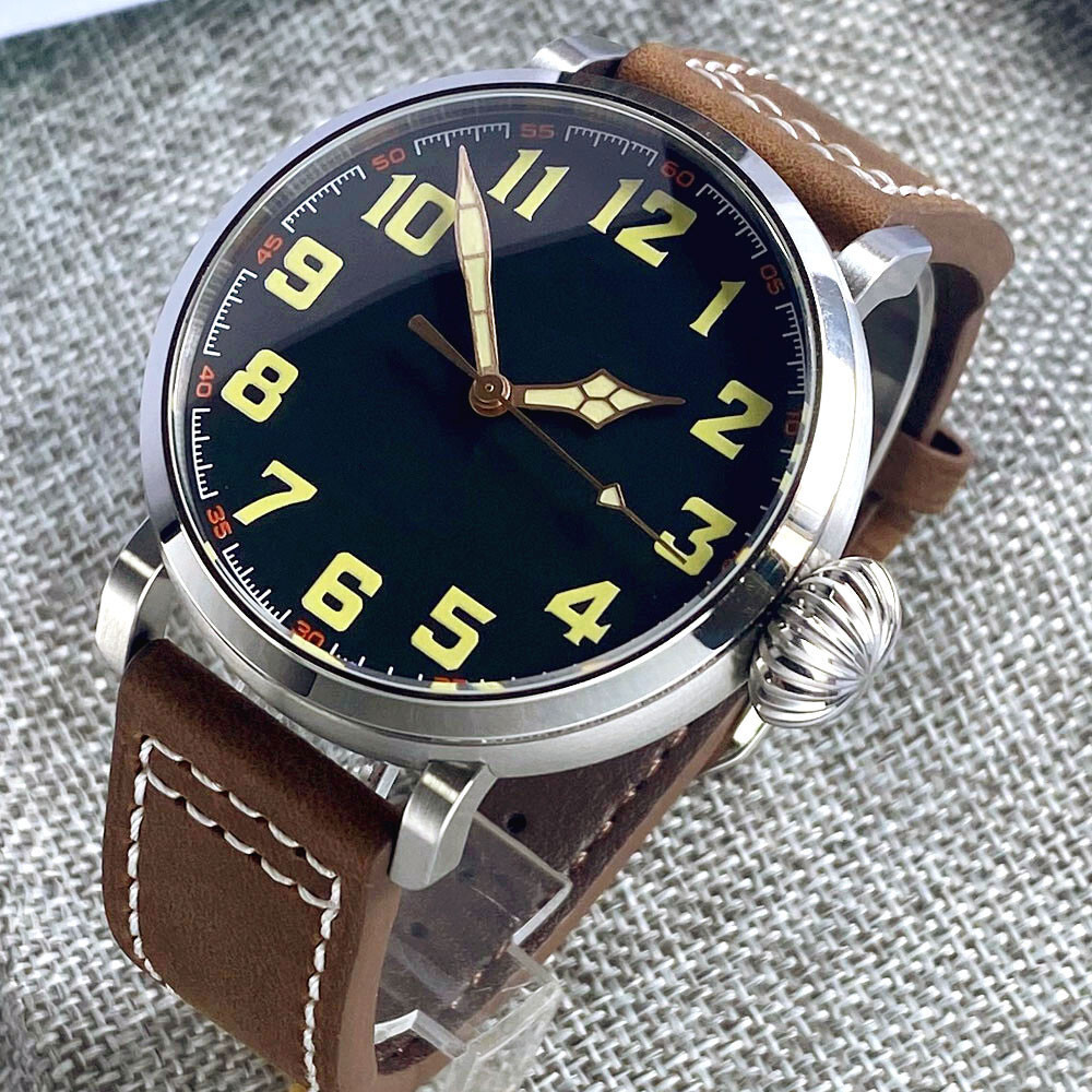 Big Crown 47mm Tandorio black dial NH35A Automatic Mens Watch Bow Sapphire Glass