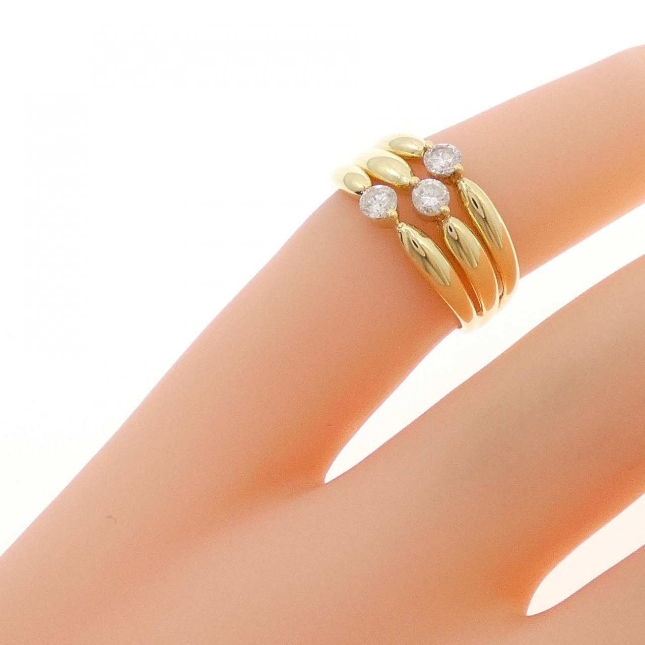 Authentic 18K Yellow Gold Diamond Pinky Ring 0.22CT #230-000-431-3372