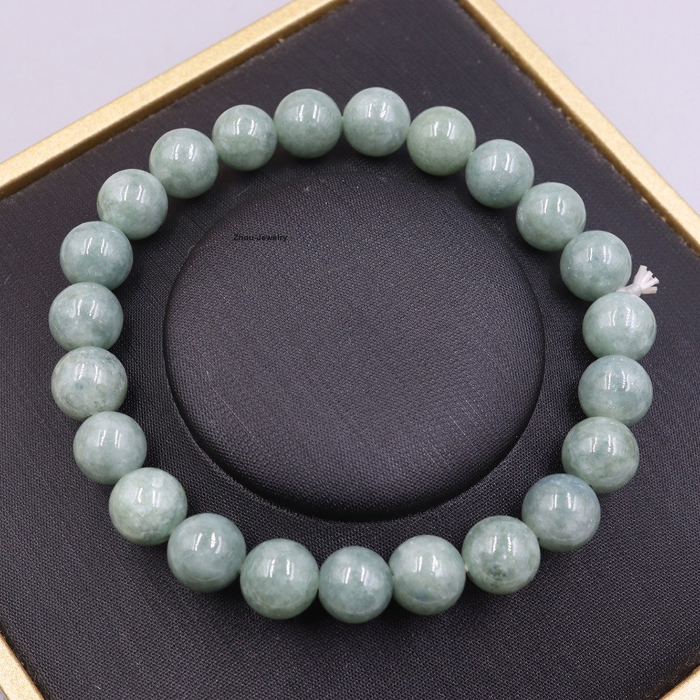 Natural Grade A Jade Jadeite 8mm Bead Handmade Women’s Stretch Bracelet