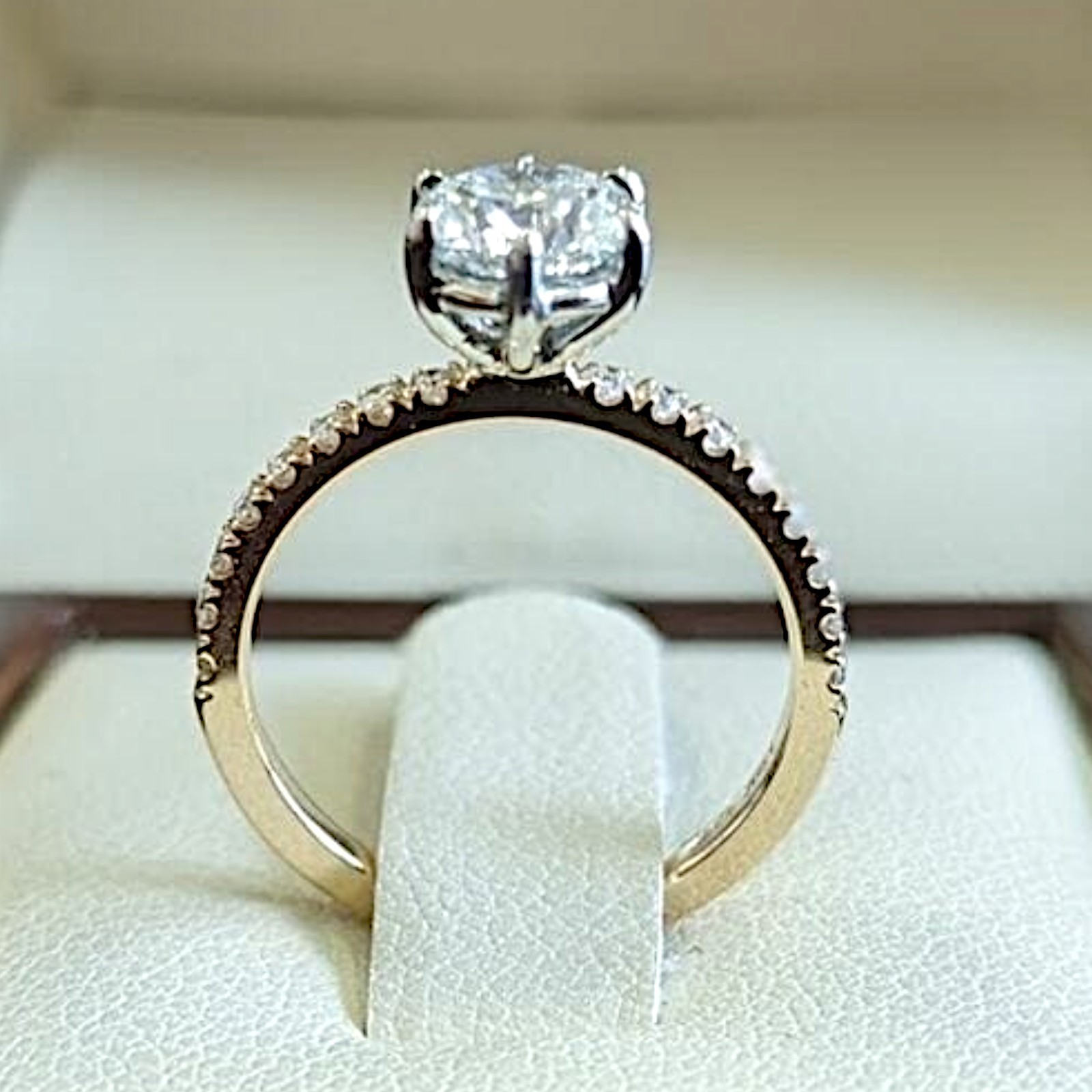 2.25 Ct Round Cut IGI Lab Grown Diamond Wedding Ring 14k Multi-Tone Gold F VVS2