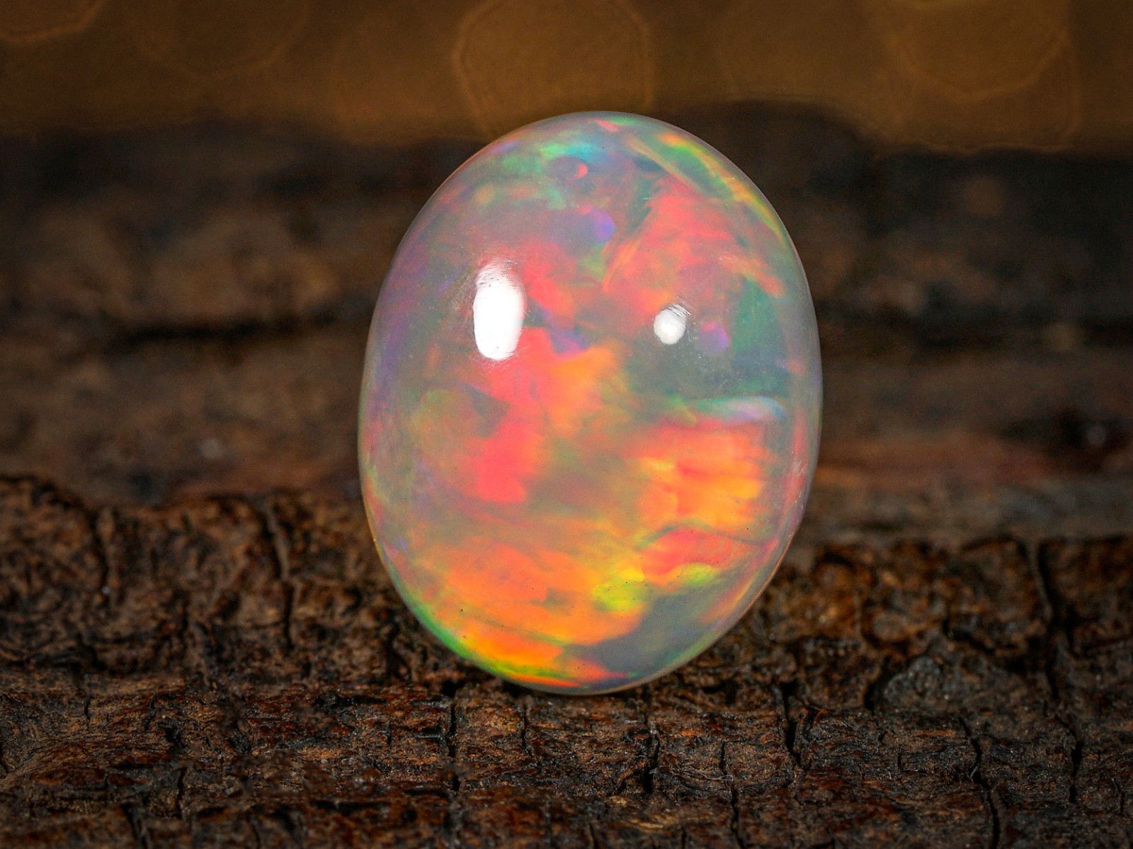 Natural Ethiopian Opal, Oval 5.85 Ct, Top Quality Opal Cabochon Free Shipping