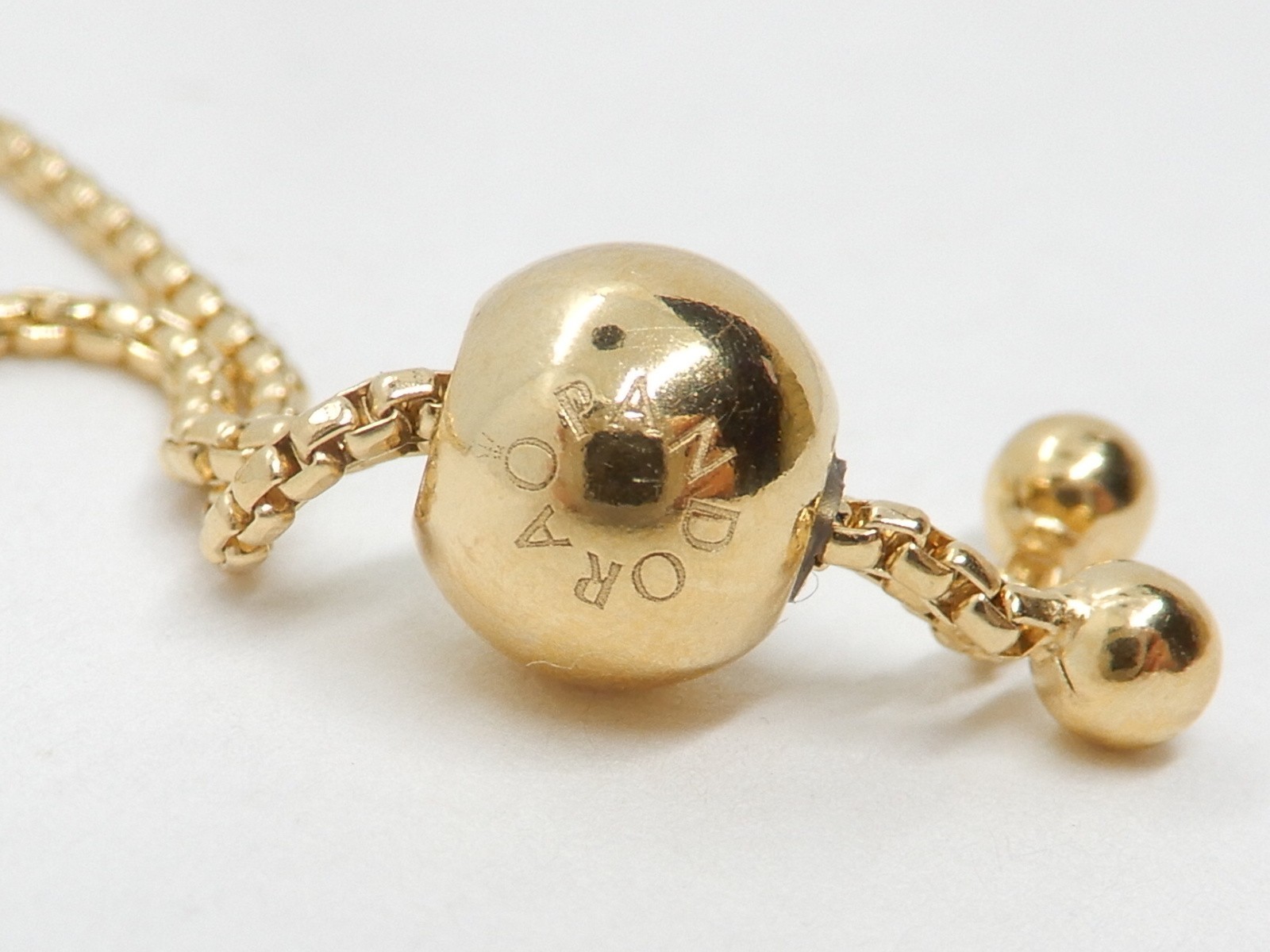 Authentic Pandora 18K Gold Plated Flower Stem Slider Bracelet 23cm 567917CZ-2