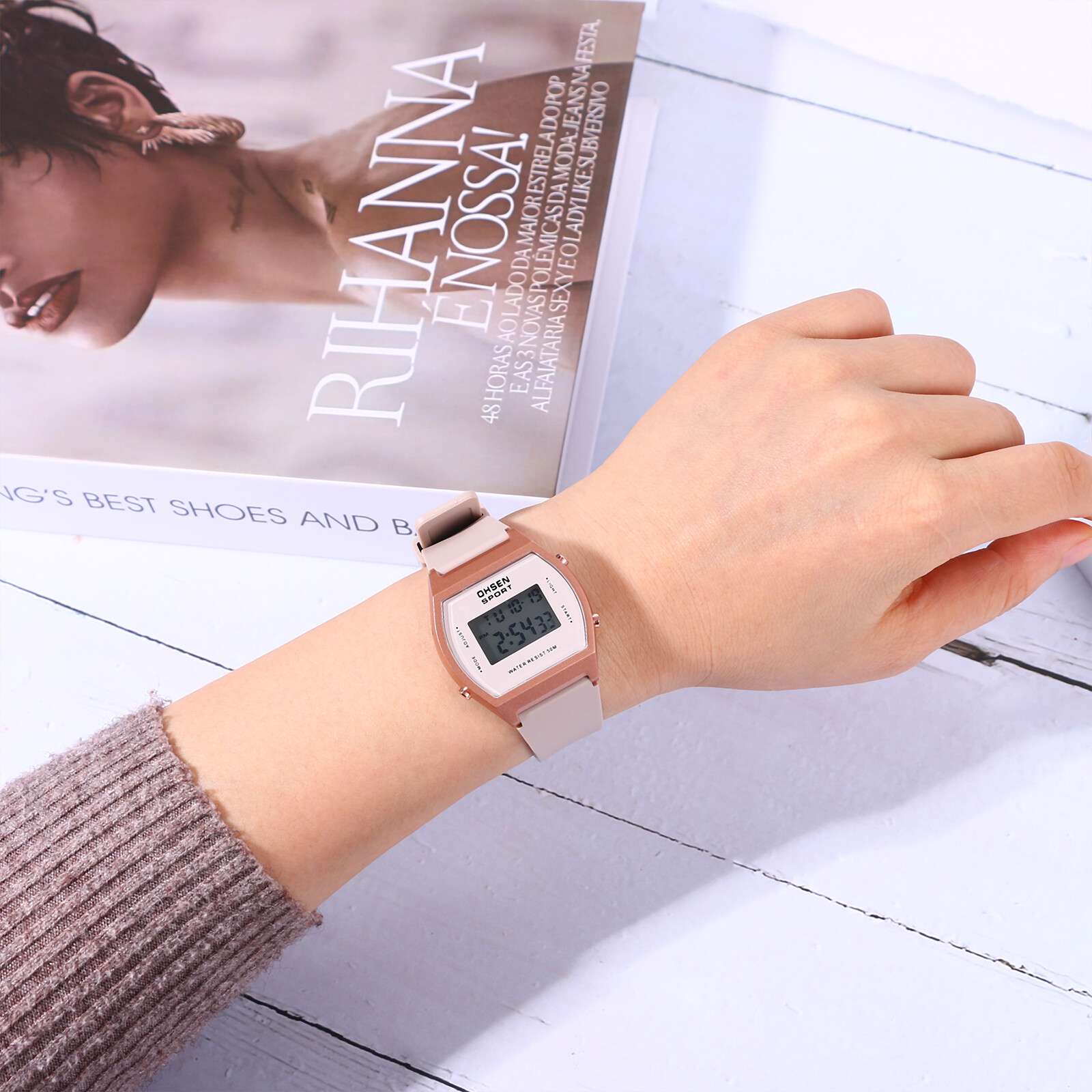 Men Women Waterproof LED Digital Sports Wristwatch Casual Backlight Teens Watch