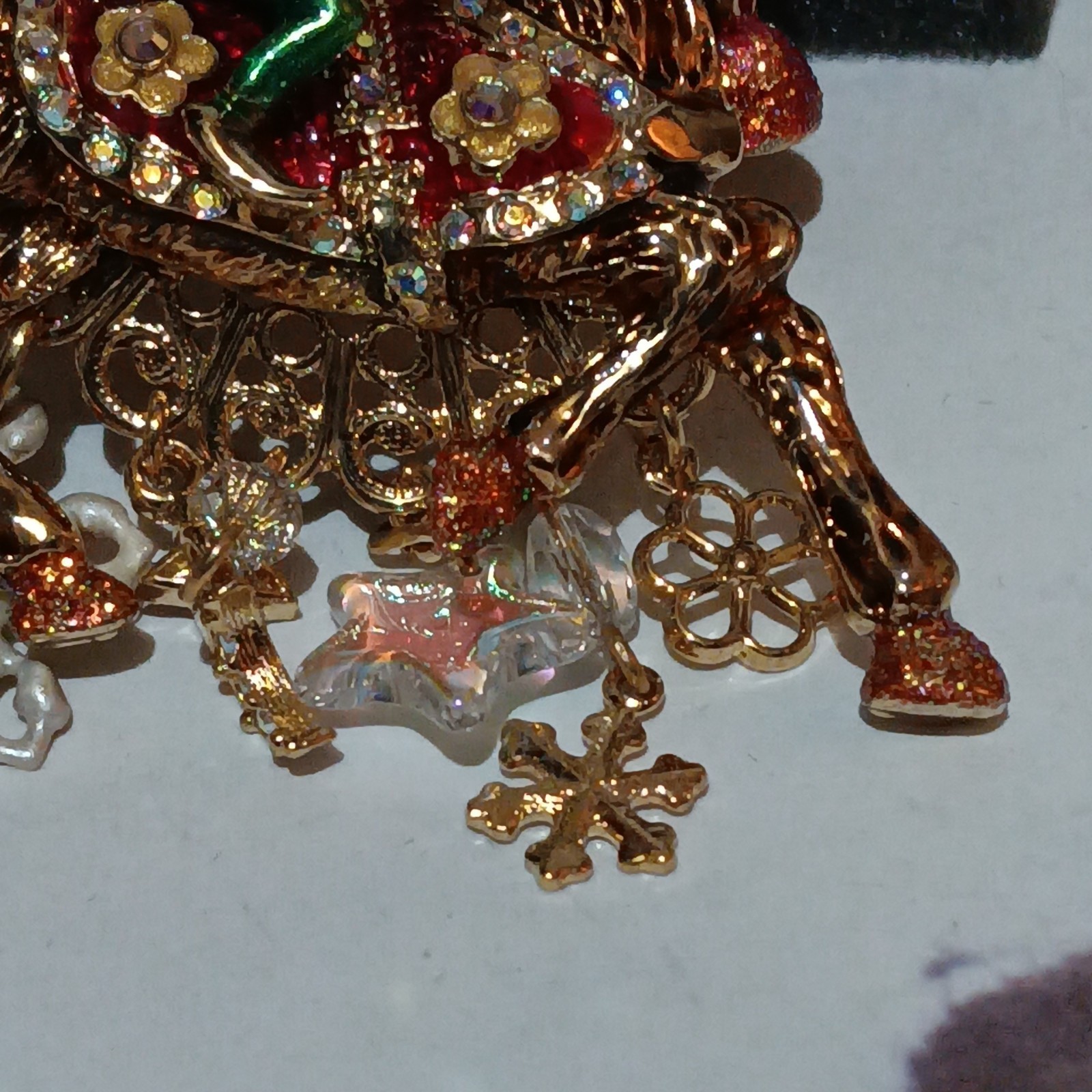 VINTAGE KIRKS FOLLY REINDEER RIDER BROOCH ENHANCER CHRISTMAS PIN NEW
