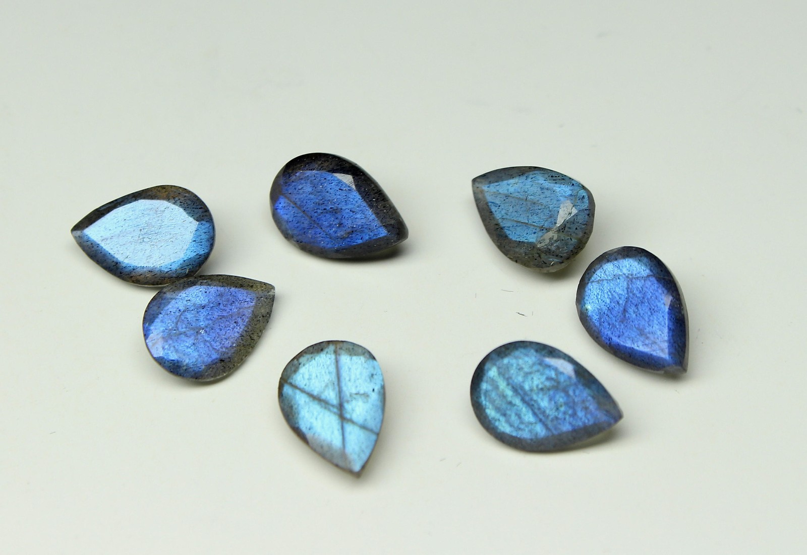 5x7mm Blue Labradorite Natural Pear Faceted Cut Loose Gemstone