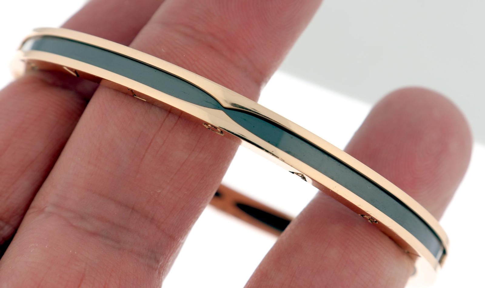 Bulgari Bvlgari B.Zero1 B Zero One 18k Rose Gold Black Ceramic Bracelet Sz L $9K