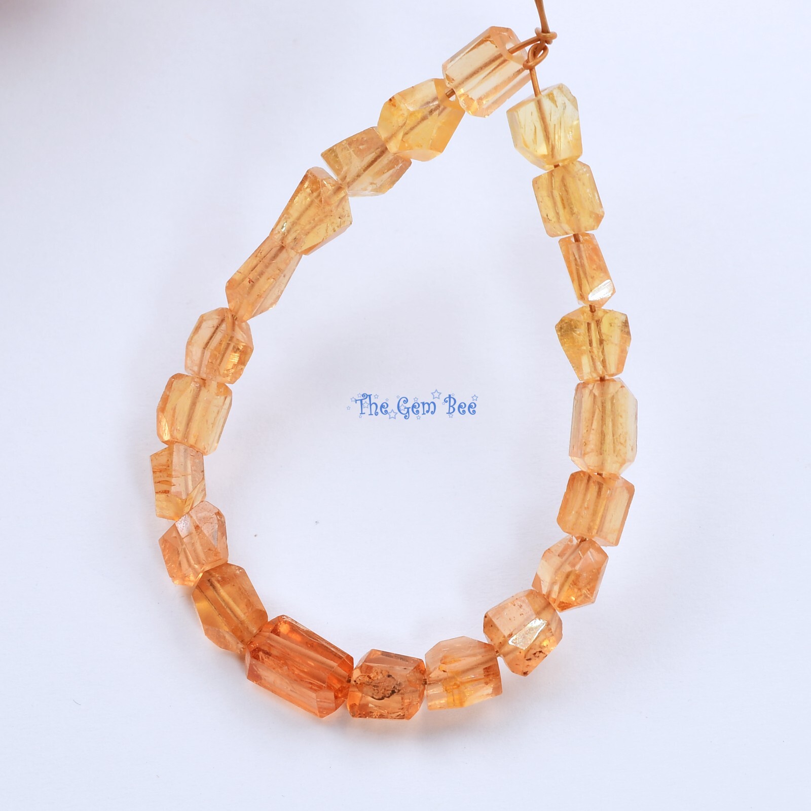 Finest Natural Imperial Topaz Faceted Freeform Nuggets Beads 4.8 inch Strand