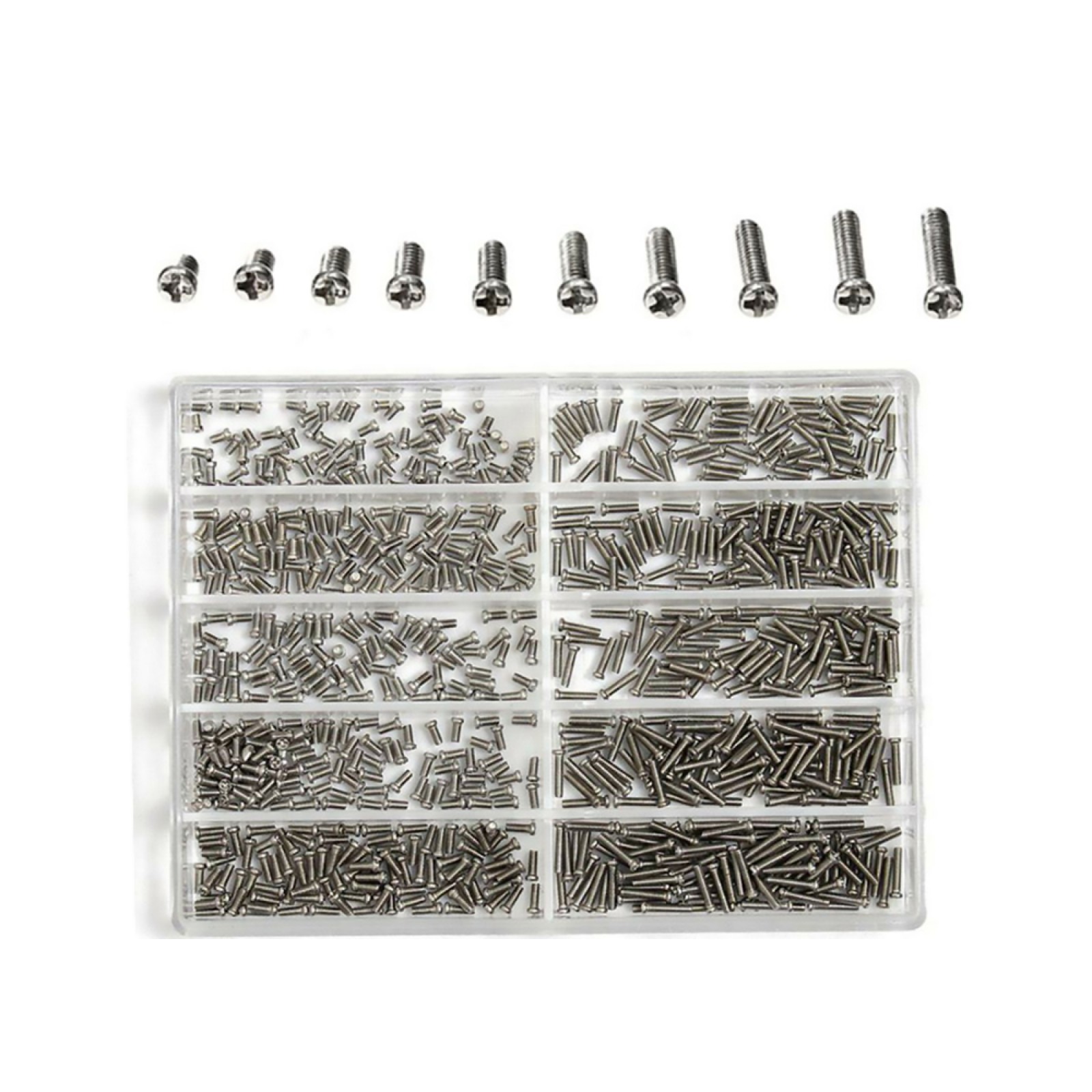 0.16cm-0.6cm 500-600Pcs Stainless Steel Cross Watch Back Cover Screw Assorted