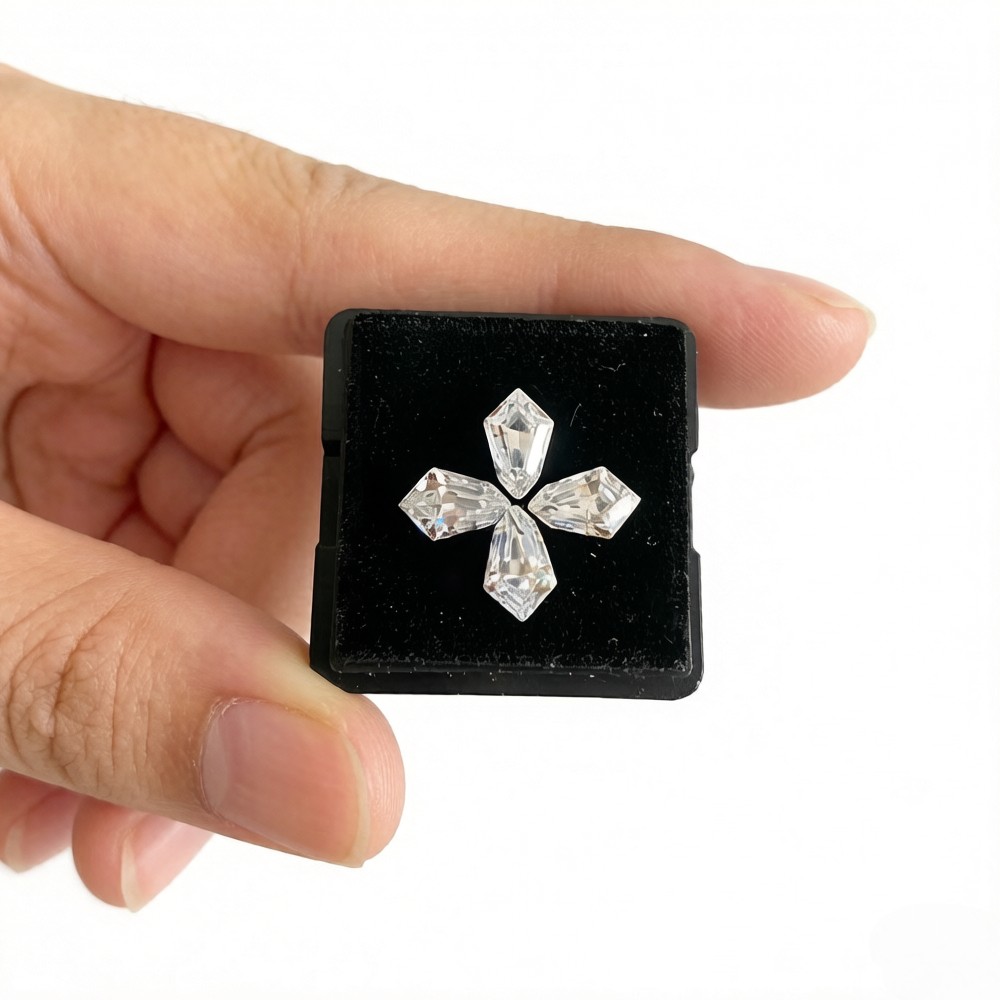 1~2ct VVS1 Moissanite Long Arrow-Shaped Pointed-Corner Hexagonal Cut Loose Stone