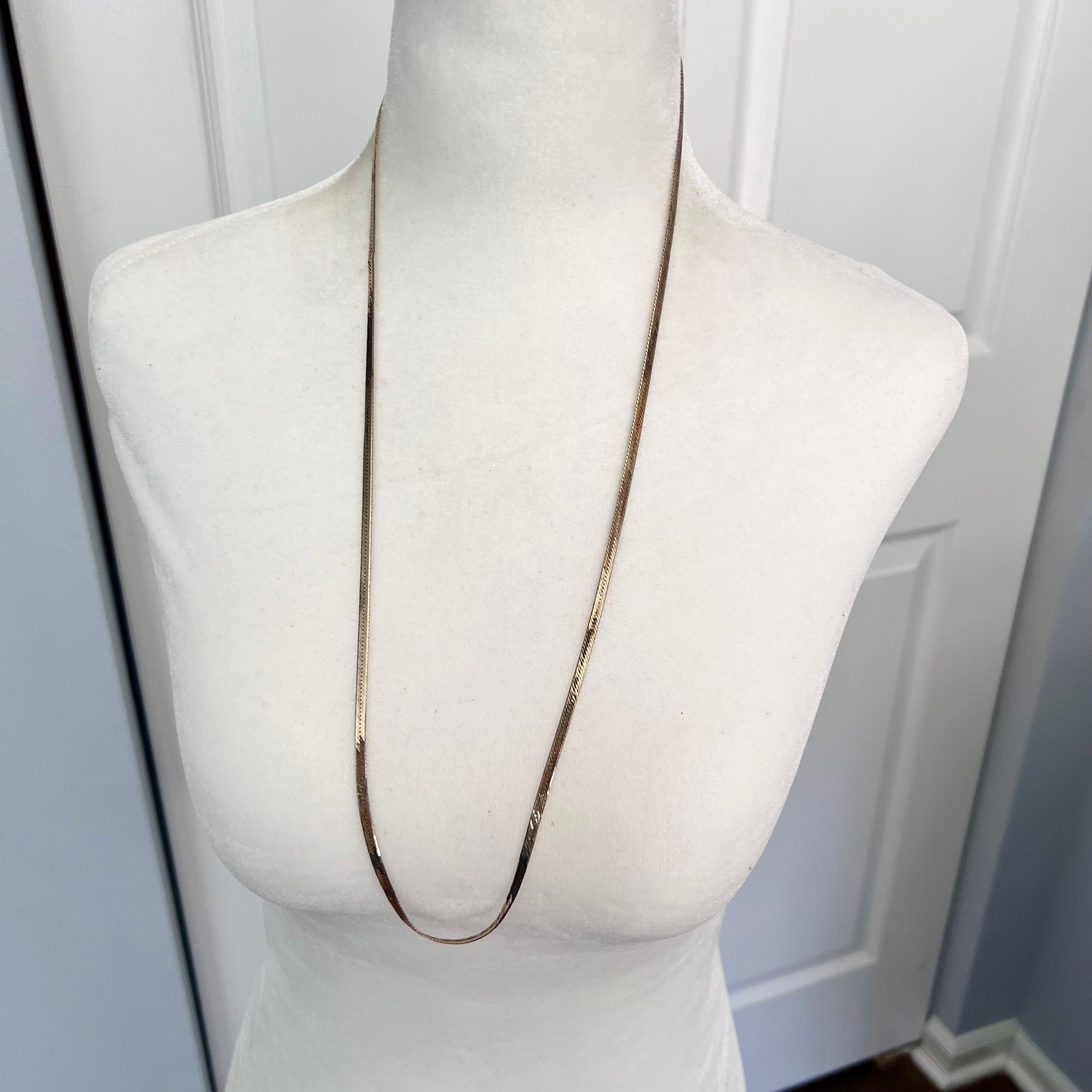 30″ Italian Sterling Silver 925 14/20 Gold Vior FGS Stamped Snake Chain Necklace