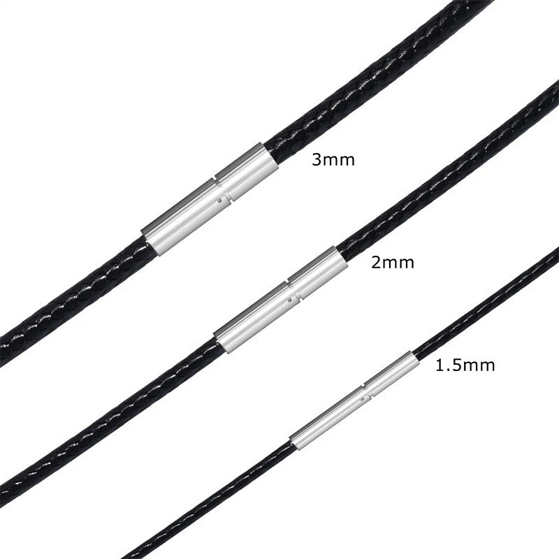Leather Cord Necklace Black Brown (1 to 3mm) Bayonet Clasp Surfer Choker Unisex
