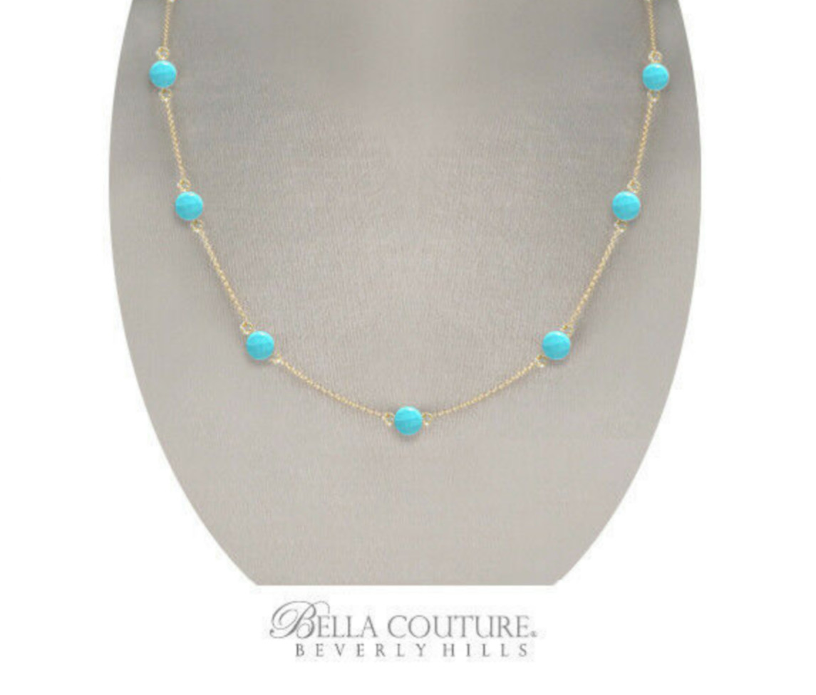 $549 NEW BC® 18K YELLOW GOLD TURQUOISE DIAMOND ROSE CUT VTG CHAIN 750 BRACELET