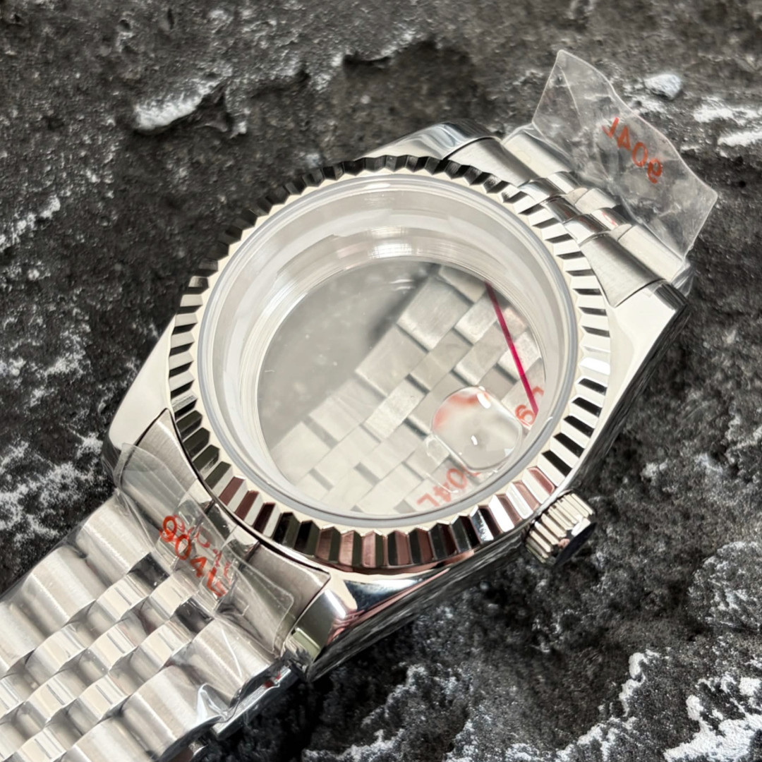 DIY 36mm Stainless Watch case strap kit For ETA 2824 PT5000 Movement Silver Mod