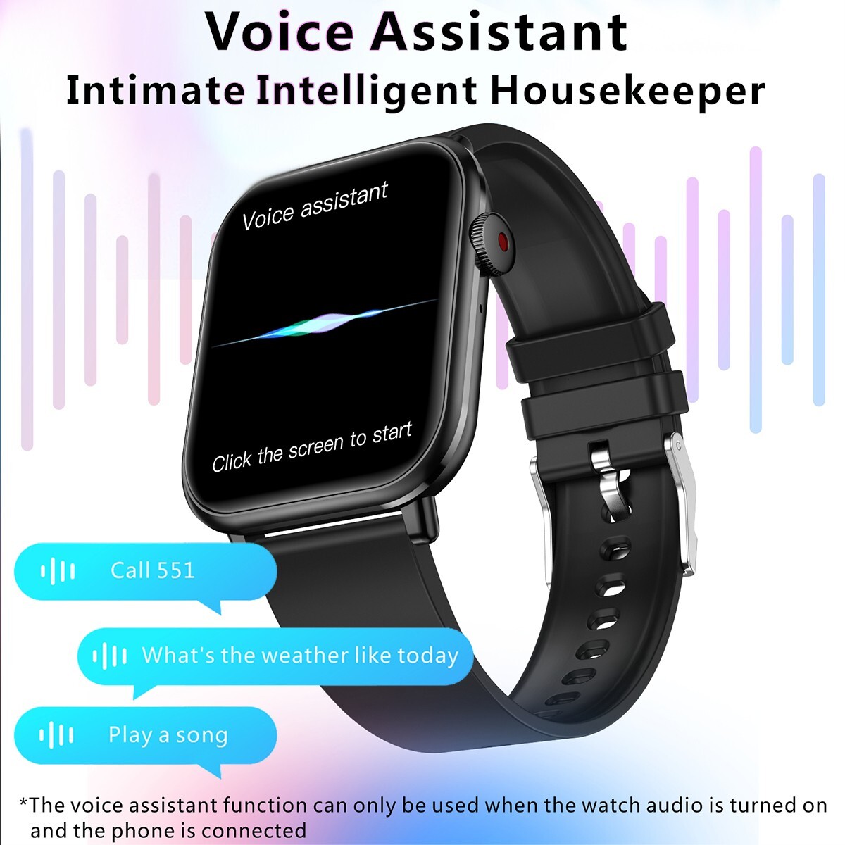 Smart Watch Bluetooth Call Heart Rate BP Monitor Waterproof Watch♬