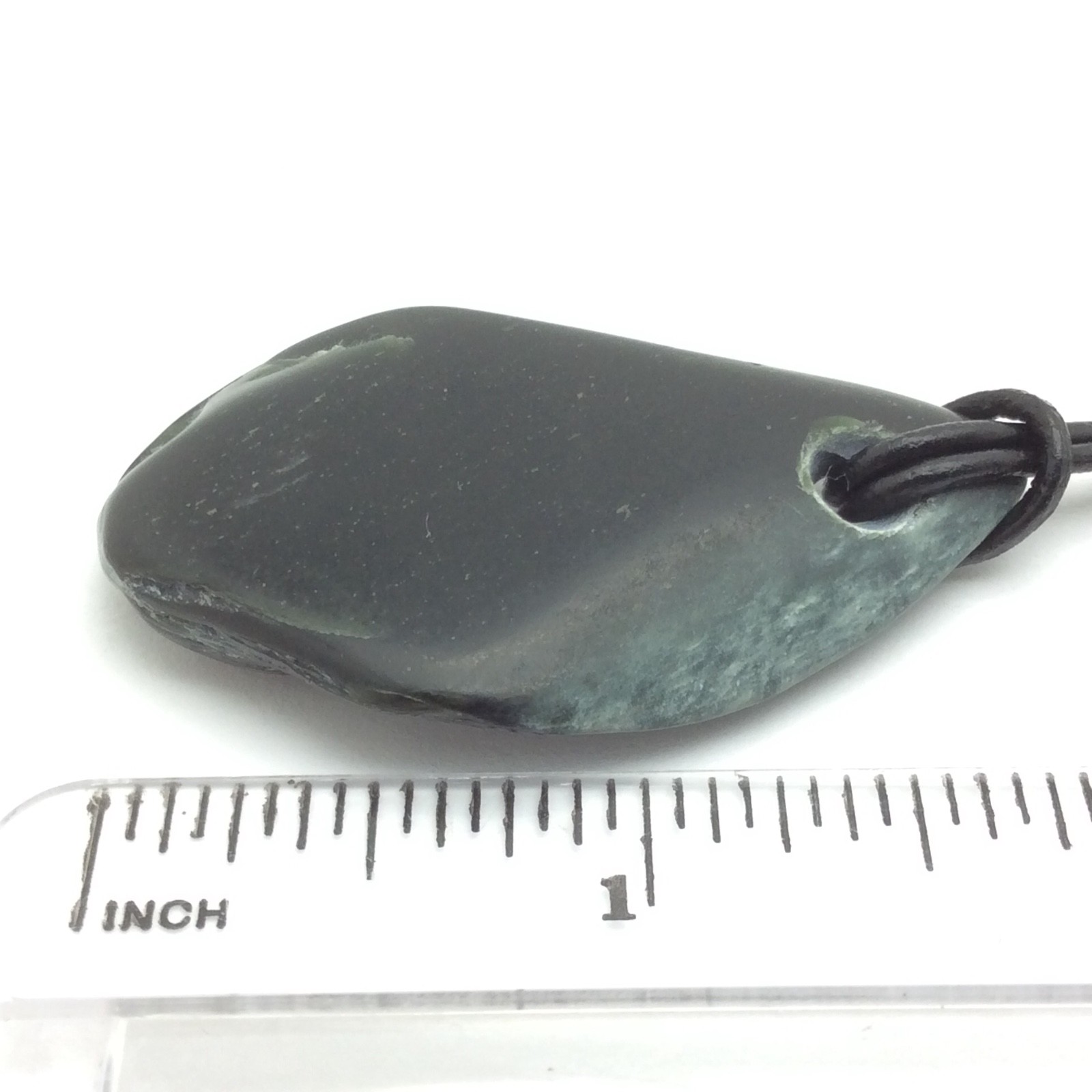 Wyoming Jade Pebble Pendant Olive Green Nephrite Jade Stone Necklace WY #63