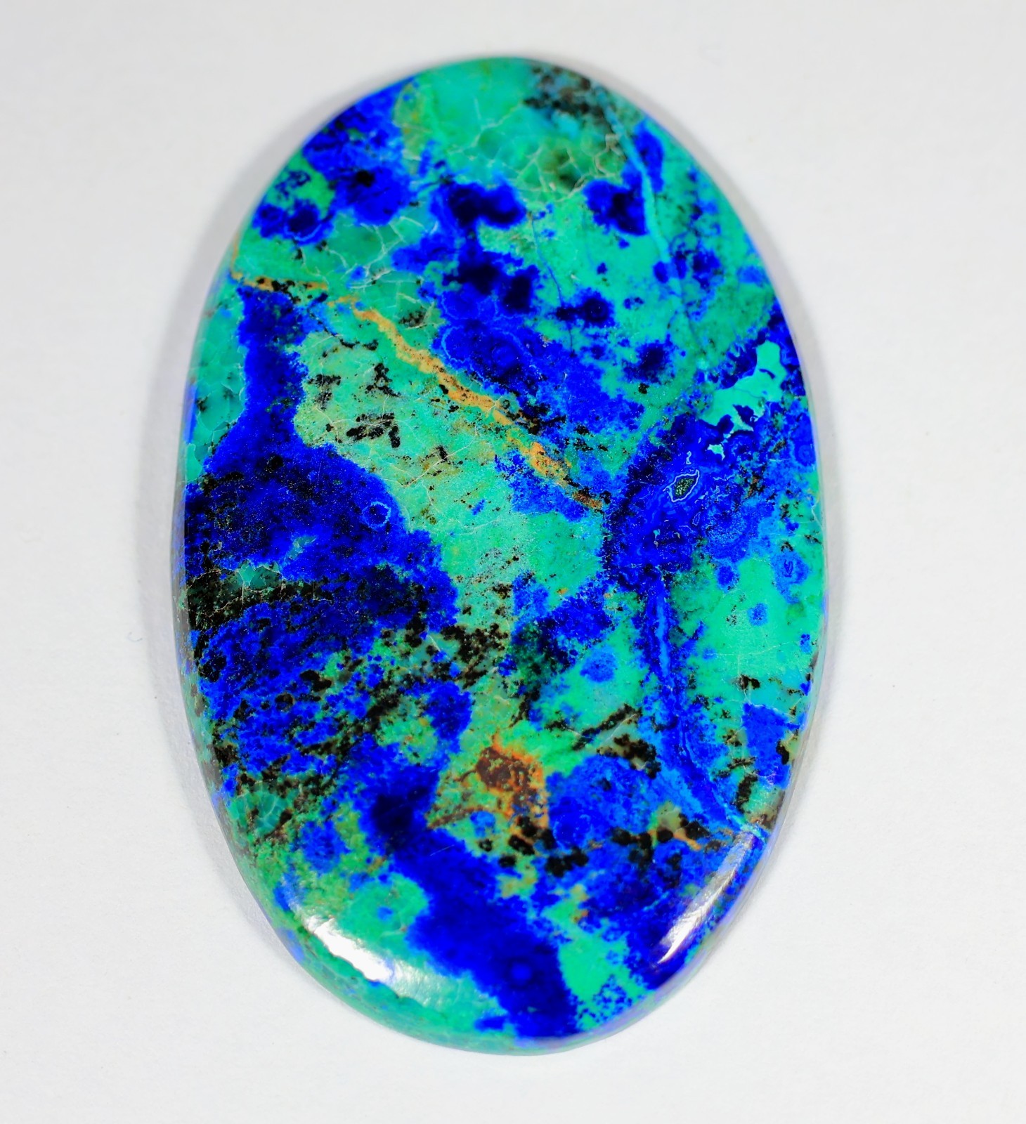 53 Ct 4X28X44 mm NATURAL BLUE AZURITE MALACHITE OVAL CABOCHON GEMSTONE-KS-01